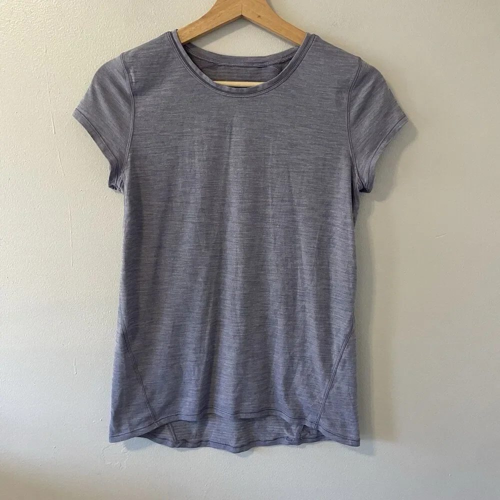 Lululemon Another Mile Short Sleeve Blue Purple Grey Soft Yoga